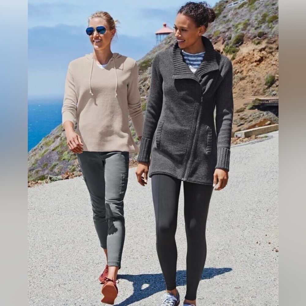 Athleta Chill Factor Sweater Jacket Gray XXS Retails $148 Warm Wool Blend Warm